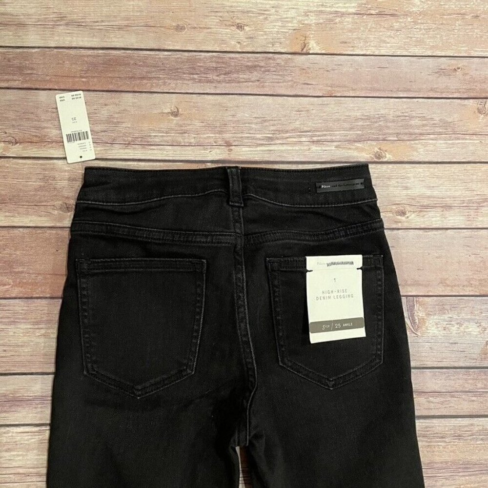 NWT Pilcro High Rise Denim Legging Jeans Ankle Zipper Moto Anthro - Picture 6 of 14